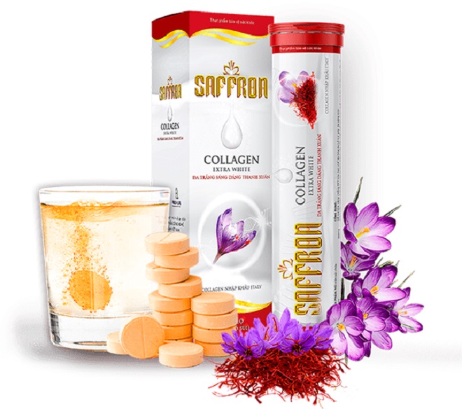 Viên uống trắng da Saffron Collagen